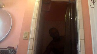 shower sex with bbw and monster cock, oh wow, is that big black cock pounding her pussy hard?!