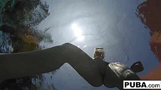 samantha rone's underwater pool solo masturbation with nude tits and ass