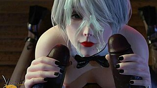 嘿，见过狂野2B hentai 合集和疯狂动漫动作吗？想现在潜入3D卡通疯狂？